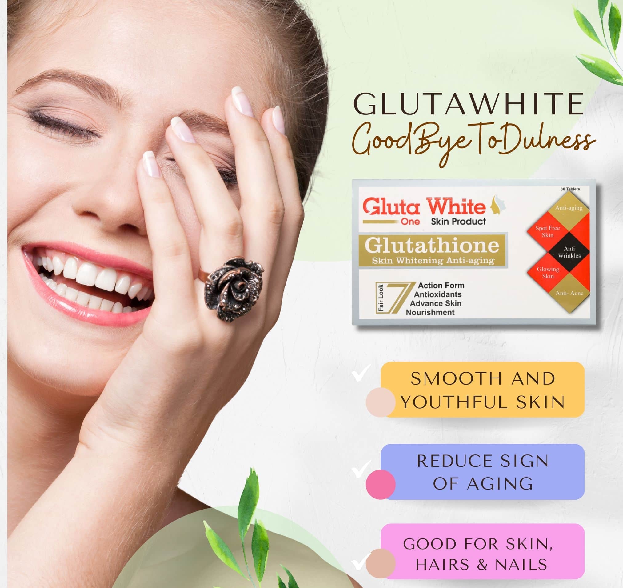 Gluta White Tablets Best for Face & Body Whitening